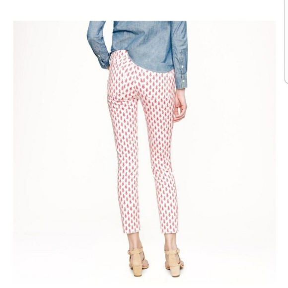 White with coral print thistle matchstick capri/cr - Picture 3 of 6